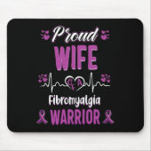 Trotse vrouw Fibromyalgie Warrior Awareness Ribbon Muismat (Voorkant)