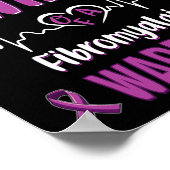 Trotse vrouw Fibromyalgie Warrior Awareness Ribbon Poster (Hoek)