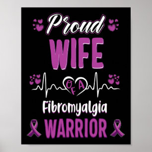 Trotse vrouw Fibromyalgie Warrior Awareness Ribbon Poster