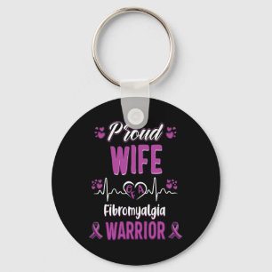 Trotse vrouw Fibromyalgie Warrior Awareness Ribbon Sleutelhanger