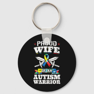 Trotse vrouw van een autisme krijger Autistische A Sleutelhanger