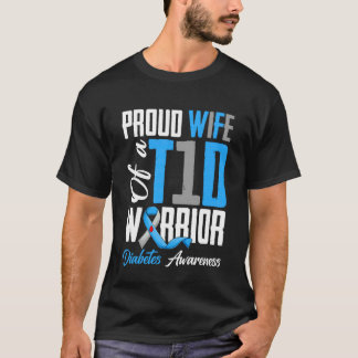 Trotse vrouw van een diabetes krijger T1D bewustwo T-shirt