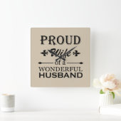 trotse vrouw van een geweldige man vierkante klok (Huis)