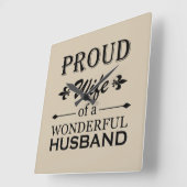 trotse vrouw van een geweldige man vierkante klok (Hoek)