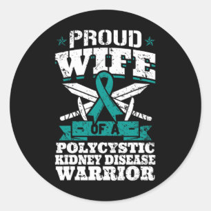 Trotse vrouw van een polycystische nierziekte krij ronde sticker