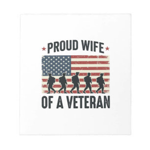 Trotse vrouw van een veteran-patriottisch shirtont notitieblok