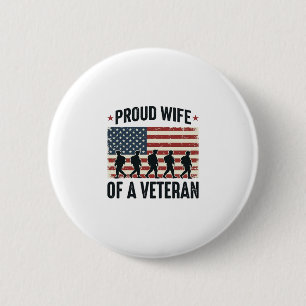Trotse vrouw van een veteran-patriottisch shirtont ronde button 5,7 cm