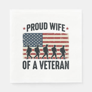 Trotse vrouw van een veteran-patriottisch shirtont servet