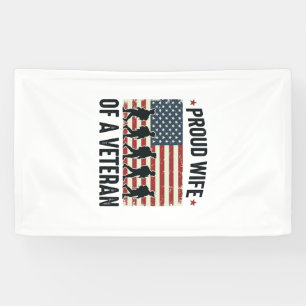 Trotse vrouw van een veteran-patriottisch shirtont spandoek
