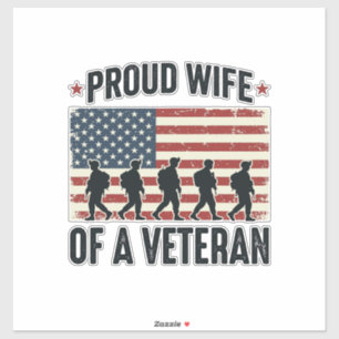 Trotse vrouw van een veteran-patriottisch shirtont sticker