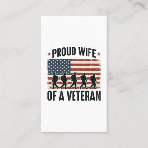 Trotse vrouw van een veteran-patriottisch shirtont visitekaartje