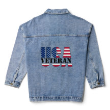 Trotse Vrouw Veteraan Patriottische Denim Jacket