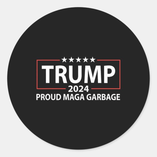Trotse vuilnis Trump supporter 6 Ronde Sticker (Voorkant)