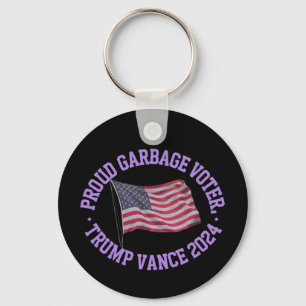 Trotse vuilnisbeller Trump Vance 2024 valt op Sleutelhanger