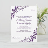 Trotse Wijnstok Bruiloft Uitnodiging -Pruim / Paar (Staand voorkant)