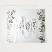 Trotse witte bloemrozen trouwbegroeting wandkleed (Voorkant (horizontaal))