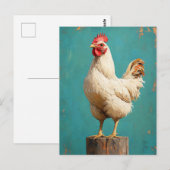 Trotse Witte Kip Briefkaart (Voorkant / Achterkant)