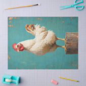 Trotse witte kip ontkoppeling tissuepapier (Craft)