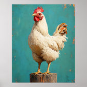 Trotse Witte Kip Poster (Voorkant)