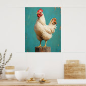Trotse Witte Kip Poster (Keuken)