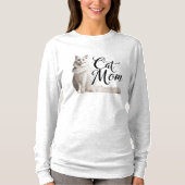 Trotse Witte Maine Coon Kat Mama T-Shirt (Voorkant)