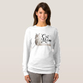 Trotse Witte Maine Coon Kat Mama T-Shirt (Voorkant volledig)