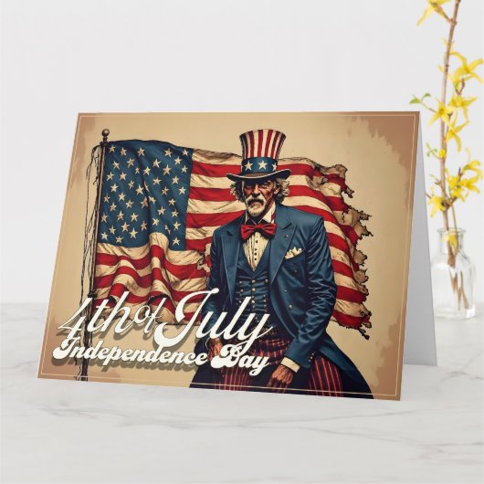 Trotse ziel van 4 juli kaart (Gele Bloem)