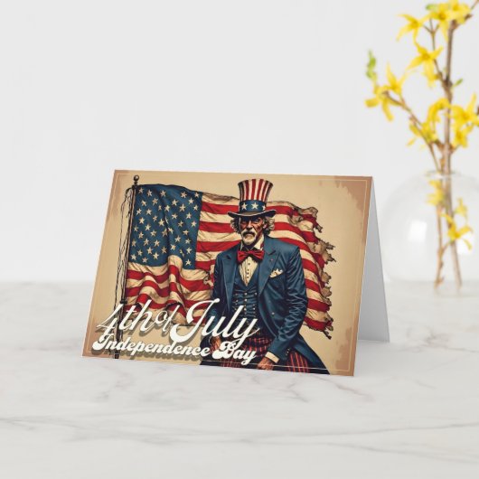 Trotse ziel van 4 juli kaart (Gele Bloem)