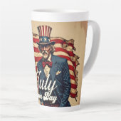 Trotse ziel van 4 juli latte mok (Rechterhoek)