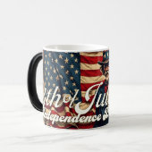 Trotse ziel van 4 juli magische mok (Voorkant links)