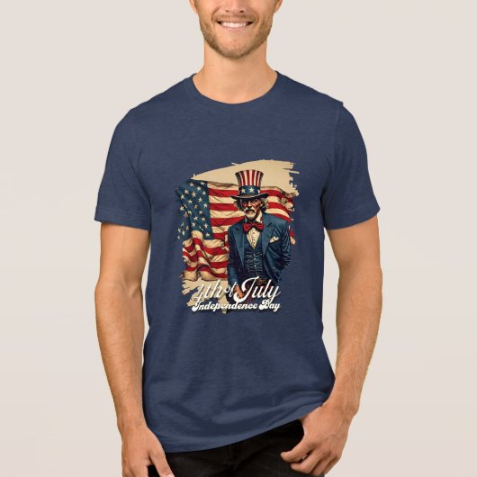 Trotse ziel van 4 juli Tri-Blend shirt (Voorkant)