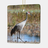 Trotse Zilverreiger Keramisch Ornament (Links)