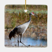 Trotse Zilverreiger Keramisch Ornament (Achterkant)