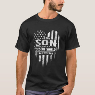 Trotse zoon Desert Shield War veteraan vader moede T-shirt