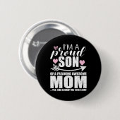 Trotse zoon van een freaking Geweldige moeder Moed Ronde Button 5,7 Cm (Voorkant /achterkant)
