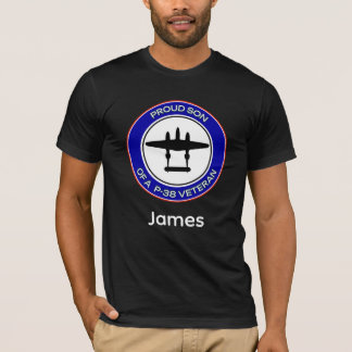 Trotse zoon van een P-38-vrouwelijke veteraan T-shirt