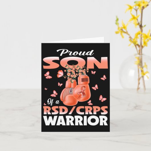 Trotse zoon van een RSD CRPS Warrior Awareness Box Kaart (Gele Bloem)