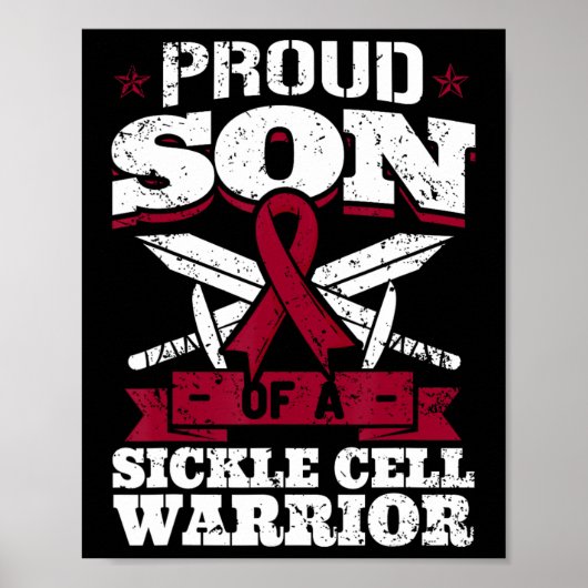 Trotse zoon van een sikkelcelstrijder SCD Awarenes Poster (Voorkant)