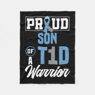 Trotse zoon van een T1D Warrior Diabetes Awareness Fleece Deken