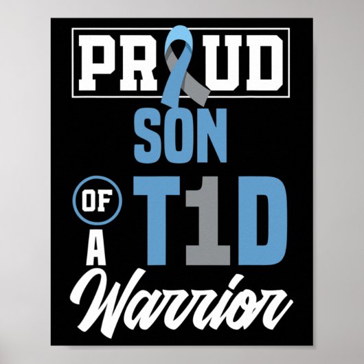 Trotse zoon van een T1D Warrior Diabetes Awareness Poster (Voorkant)