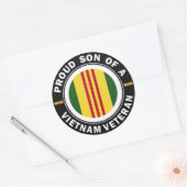 Trotse Zoon van Een Vietnam Veteraan Ronde Sticker (Envelop)