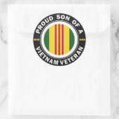 Trotse Zoon van Een Vietnam Veteraan Ronde Sticker (Tas)