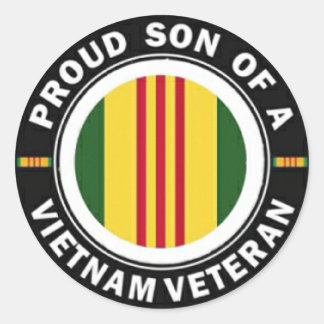 Trotse Zoon van Een Vietnam Veteraan Ronde Sticker