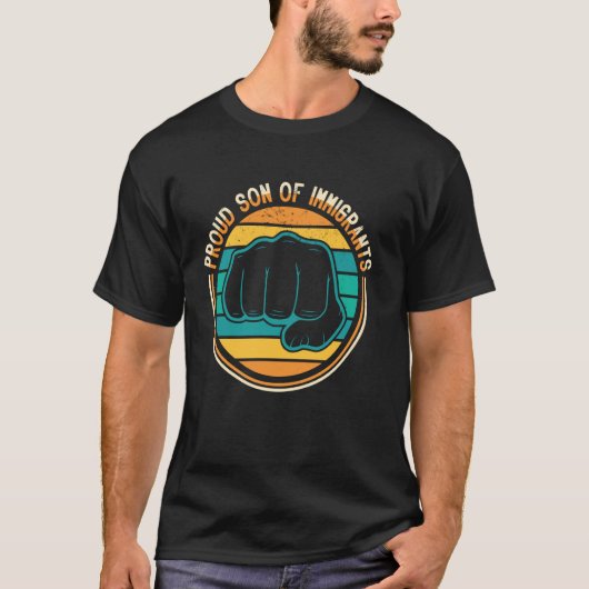 Trotse zoon van immigranten Diversiteit Erfgoed Ca T-shirt (Voorkant)
