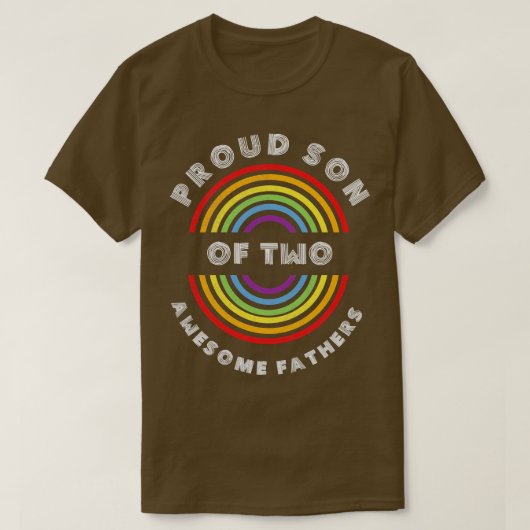 Trotse zoon van twee geweldige vaders Pride LGBT L T-shirt (Design voorkant)