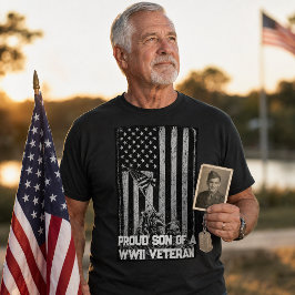 Trotse zoon van WW2 Vet Amerikaanse vlag T-shirt