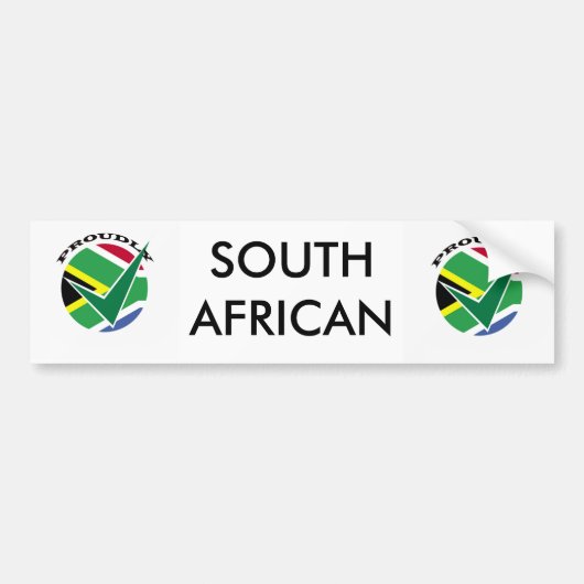 Trotse Zuid-Afrikaan Bumpersticker (Voorkant)