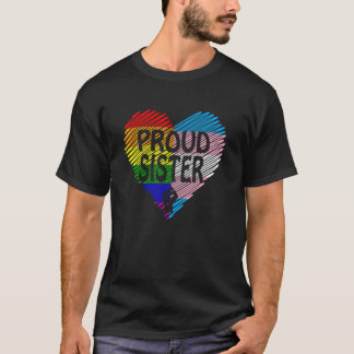Trotse zus LGBT met regenboog en transgender FLA T-shirt