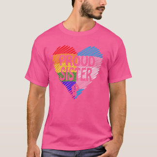 Trotse zus LGBT met regenboog en transgender FLA T-shirt