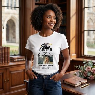 Trotse Zus van de Afgestudeerde Aangepaste Foto Ja T-shirt